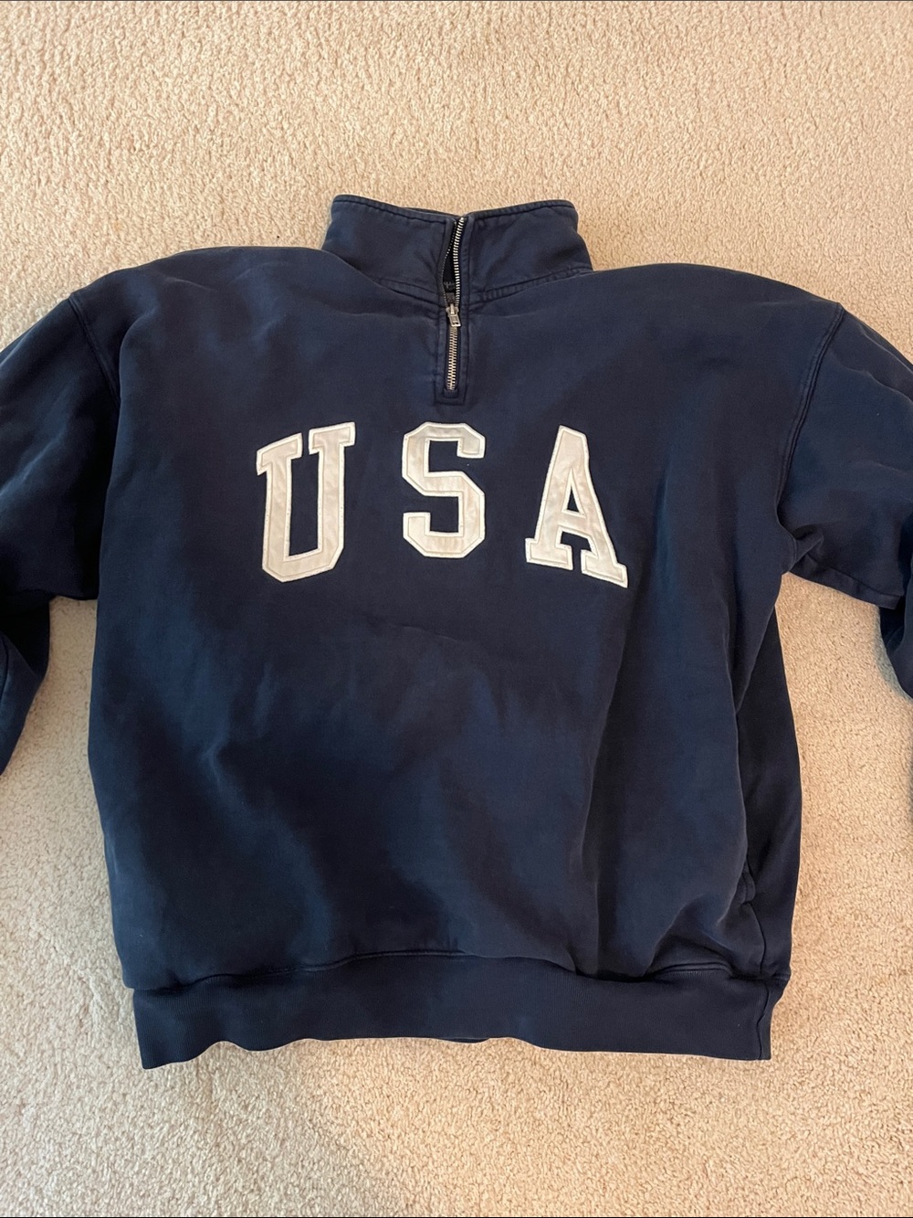 Women’s  Navy Quarter-Zip USA Sweatshirt
